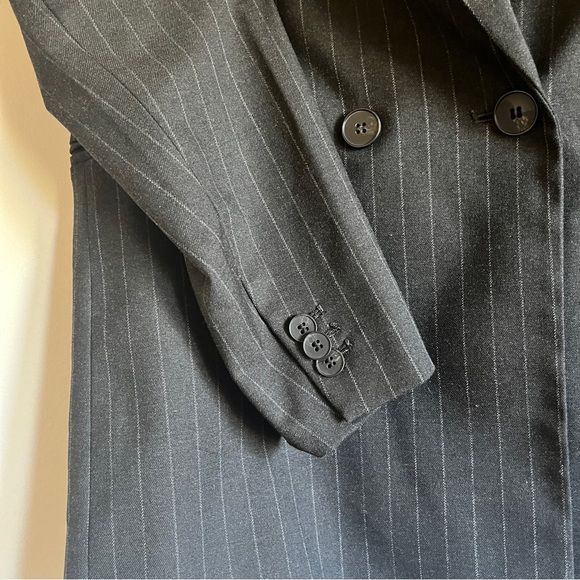 Charcoal Pinstripe Oversize Blazer - Picture 4 of 5